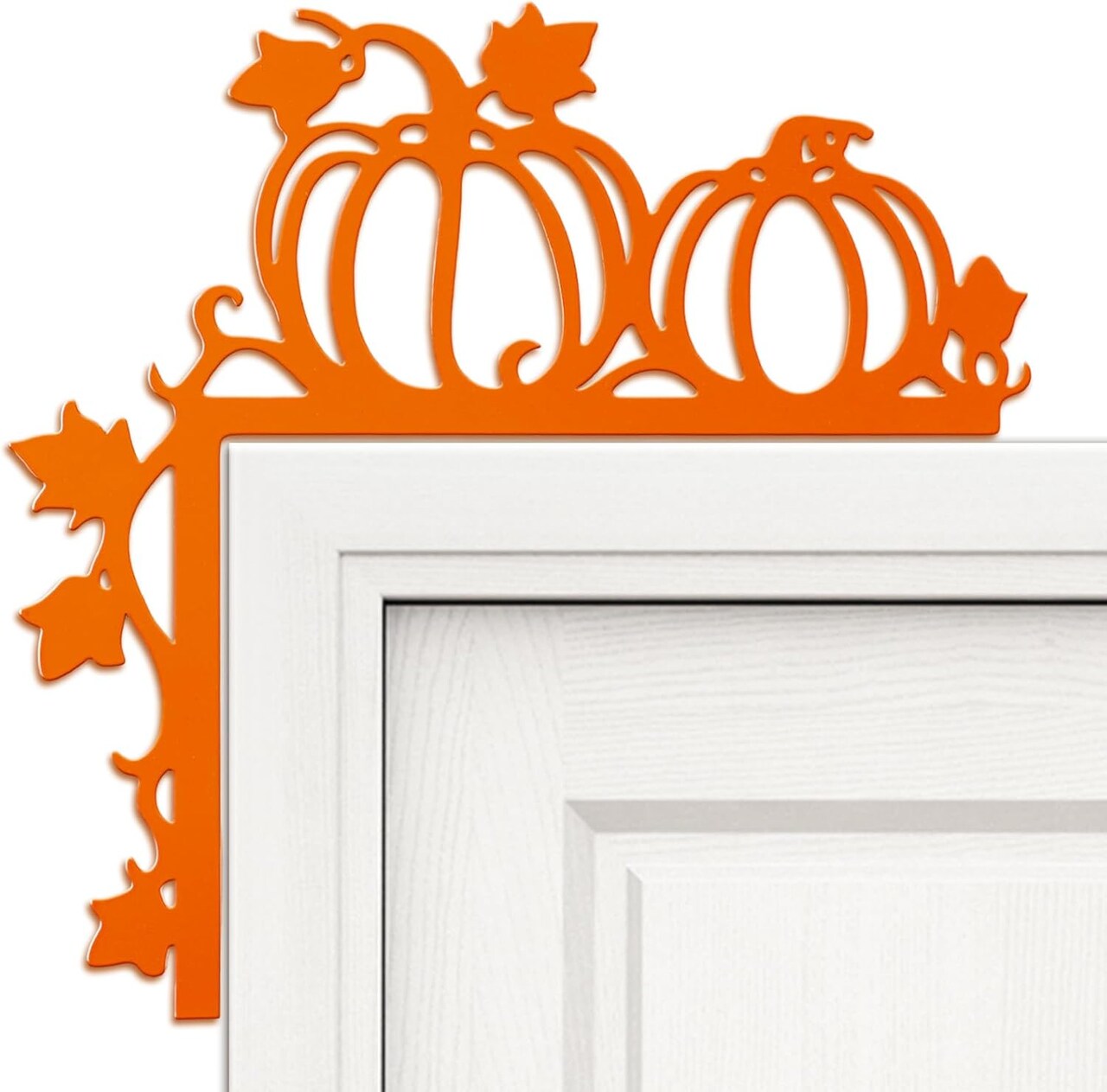 Metal Fall Pumpkin Door Topper – 11.8" x 11.8" Thanksgiving Door Frame Decoration, Autumn Harvest Sign for Cabinets, Shelves, Windows, Walls, Home & Office